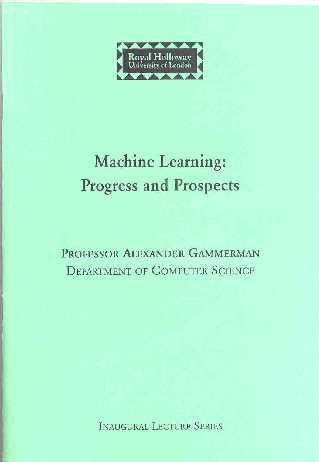 Machine Learning: Progress and Prospects booklet cover